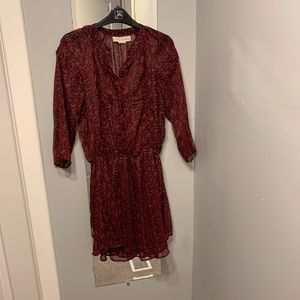 Red floral summer dress